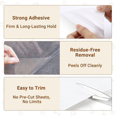 PETSWEET self-adhesive backing enables tool-free setup on multiple surfaces.