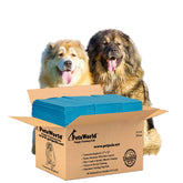 PETSWORLD enormous dog training potty pad 37x54 inches laid out for large breeds keeps floors dry.