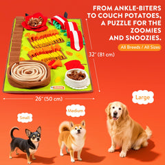 Pettain Snuffle Mat dog sniffing treats demonstrates scent-driven exploration