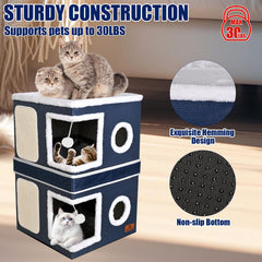PETTDATE spacious hideaway measures 16.1 by 16.1 by 12.6 inches for cozy retreats