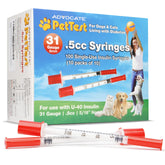 PetTest U-40 insulin syringes pack close-up designed for easy daily pet diabetes care.