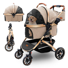 Pettingzoo dog stroller with four wheels for smooth rides on any terrain