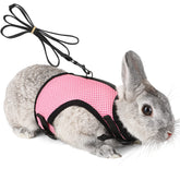 PETTOM bunny-harness-stretchy-leash-pink-xs with quick-adjust fit for easy outdoor walks.