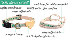 Pettsie adjustable 8–11 inch cat collar shown on a cat for a secure fit