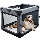 Pettycare 36-inch collapsible crate front view with breathable mesh for ventilation.