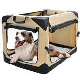 Pettycare collapsible dog crate top-door view with breathable mesh for indoor comfort.