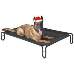 Pettycare elevated dog bed front view with cooling Teslin mesh for large dogs.
