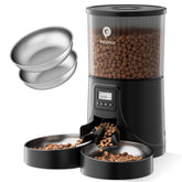 PETULTRA automatic cat feeder with two bowls enabling synchronized meals for two cats