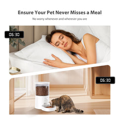PETULTRA Automatic Feeder timer setting shows precise daily scheduling
