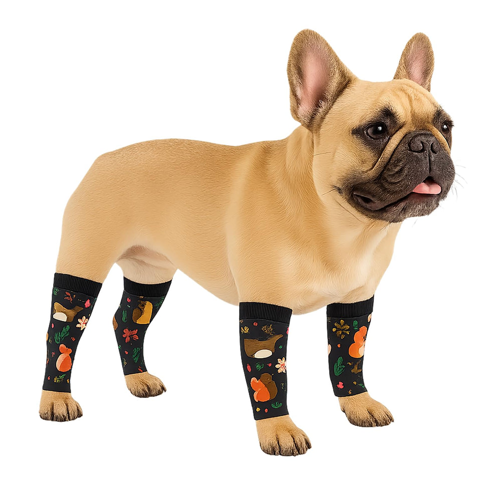 PetWarm Fox Forest print leg sleeve protects healing legs during recovery.