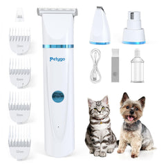 PETYGO 3-in-1 grooming kit front view for cordless, calm trimming