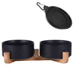 Petygooing ceramic dog bowls with stand provide anti-slip stability during feeding
