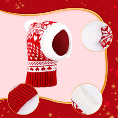 PEUTIER Christmas dog hat with snowflake pattern for a cute holiday look.