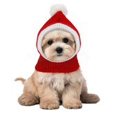 PEUTIER Santa dog-cat hat red hat front-view shows festive style and cozy warmth.