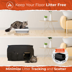 PEXTER Cat Litter Box Enclosure waterproof material cleans easily after use.