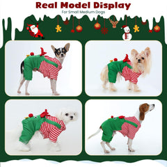 Pezluxe elk-print dog pajamas for cozy holiday comfort