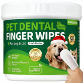 PHASORRA dog dental wipes finger-cleaning close-up for gentle dental care