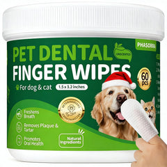PHASORRA dog dental wipes finger-cleaning close-up for gentle dental care