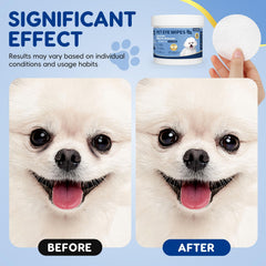 PHASORRA dog eye wipes soft side wipe demonstrates gentle cleansing for delicate eye area