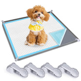 Phepetroll dog-pee-pad-holder-corners-clamps keeps pads steady during indoor training.
