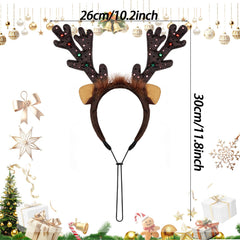phnydreg dog reindeer antlers headband adjustable strap demonstrates secure, comfortable fit for active pets.