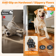 PICK FOR LIFE disposable self adhesive paw grips being applied to a paw