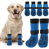 PICK FOR LIFE non-slip dog socks with grippers in blue for hardwood-floor traction