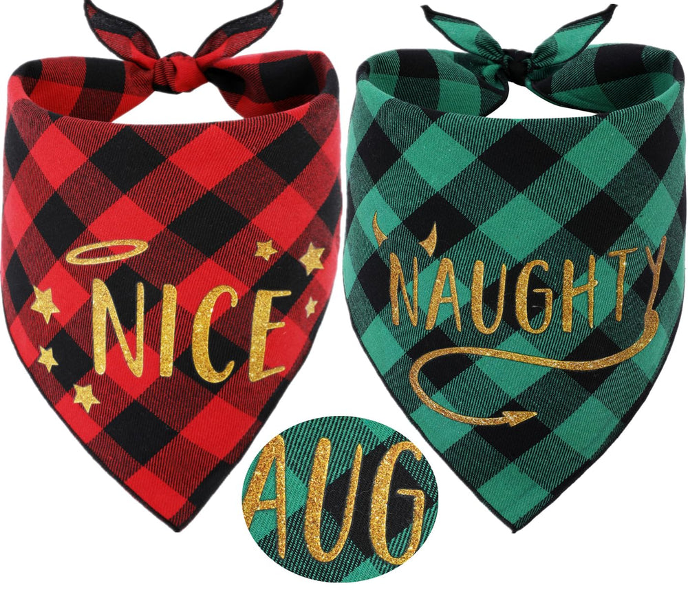 PICKUPIK Christmas dog bandana buffalo plaid pack for festive outfits