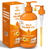 PICPOW wild Alaskan salmon oil bottle boosts skin and coat health for dogs and cats
