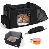 Pidipiti cat carrier 25x17 expandable front view shows roomy interior for comfortable road trips.