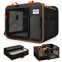 Pidipiti expandable car-travel carrier—closed view for calm cat travel