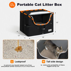 Pidipiti leakproof litter box image emphasizes spill-safe travel.