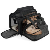 Pidipiti top-and-side expandable pet carrier underseat travel view for cabins