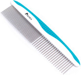 Piepea pet comb with stainless steel teeth for durable grooming and knot removal.