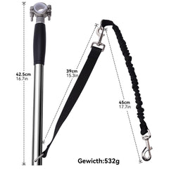 Pietenjoy quick-connect mechanism enables one-second leash attachment during stops.