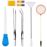 PietyPet straight tweezers 10.6in for precise grip during tank care and debris removal.