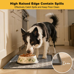 Pieviev bowl-stability mat secures bowls to prevent sliding and spills