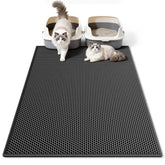 Pieviev cat litter mat double-layer front view traps litter and reduces tracking