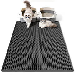 Pieviev cat litter mat double-layer front view traps litter and reduces tracking