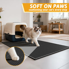 Pieviev cat litter mat soft EVA material is gentle on paws