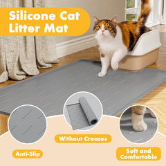 Pieviev easy-to-clean litter mat; shake or rinse to remove litter