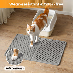 Pieviev eva-litter-mat soft cushions paws while reducing mess.