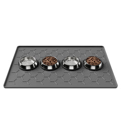 Pieviev raised-edge dog-cat mat keeps spills contained for mess-free mealtimes