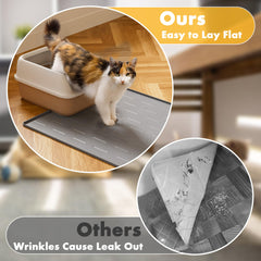 Pieviev waterproof litter mat with a 0.6-inch edge guards floors from urine