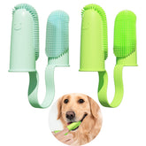 Pijaborg dog finger toothbrush with 135-degree bristles for easier cleaning