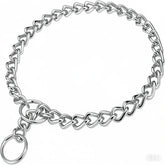 Pimaodog silver dog chain collar with durable links for long-lasting training.