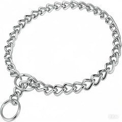 Pimaodog silver dog chain collar with durable links for long-lasting training.