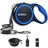 Pina retractable dog leash shows 26ft reach for large dogs up to 110 pounds