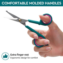 PINKIELINK round-tip safety scissors reduce accidental pokes during grooming.