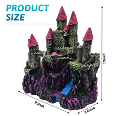 PINVNBY Aquarium Resin Castle pink water-reflection view adds drama and hiding spots.